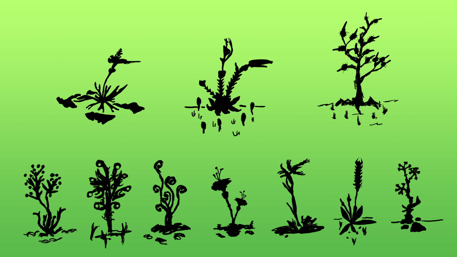 Thumbnail-Skizzen: Pflanzen